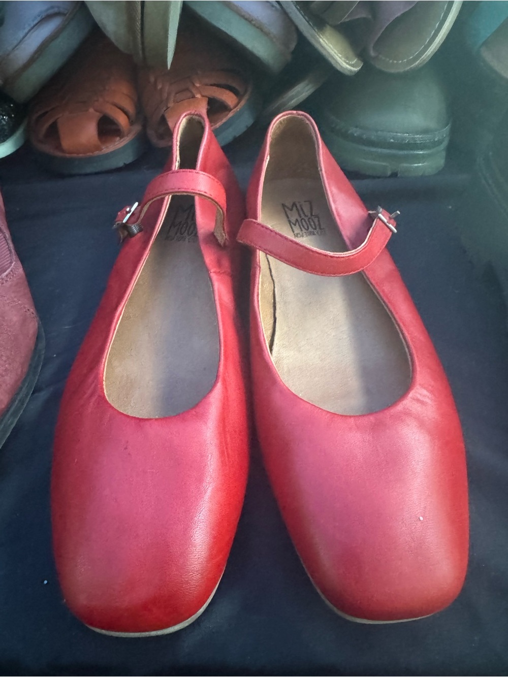 Miz Mooz Girls Red Mary Jane Flats